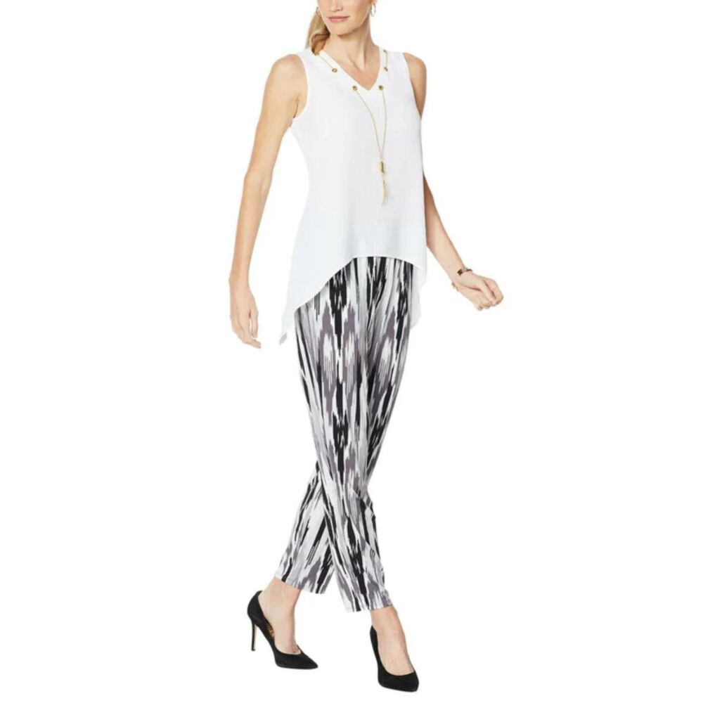 IMAN WOMEN'S GlOBAL CITY CHIC SLEEVELESS NECKLACE TOP XS - Picture 2 of 3